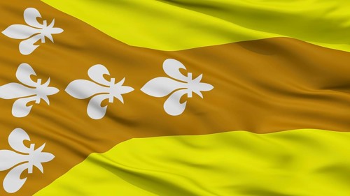 Dorado City Flag, Country Puerto Rico, Closeup View, 3D Rendering