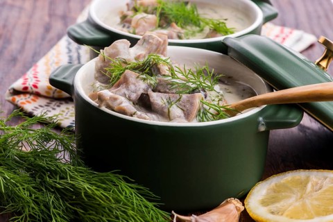 Turkish traditional tripe soup, iskembe corbasi and offal soup