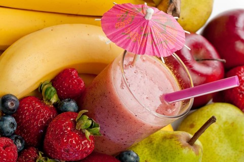 A delicious cold Fruit Smoothie or daiquiri