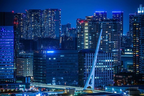 Night view of Tokyo seen from Odaiba, Tokyo. Shooting Location: Tokyo metropolitan area