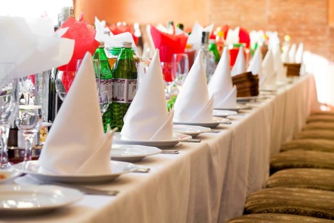 Restourant's table prepared for celebrating event