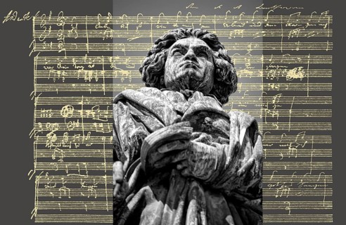 Hand-written musical notation by Ludwig van Beethoven, love song, Zärtliche Liebe, 1795, Beethoven