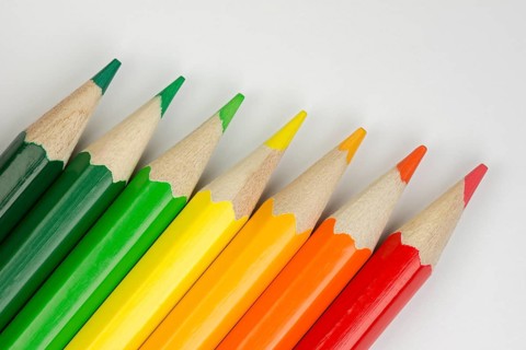 Conceptual crayons represented as successor energy label colors