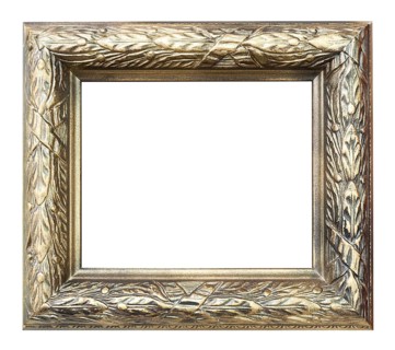 A wooden frame, floral woodcarving, golden paint