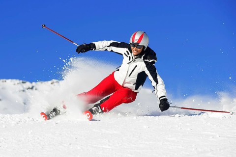 Skier in action, woman, 35, 40, years