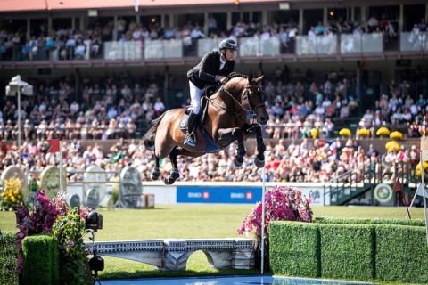 Richard Vogel of Germany and riding United Touch S compete in the first round of the 1.60m CPKC