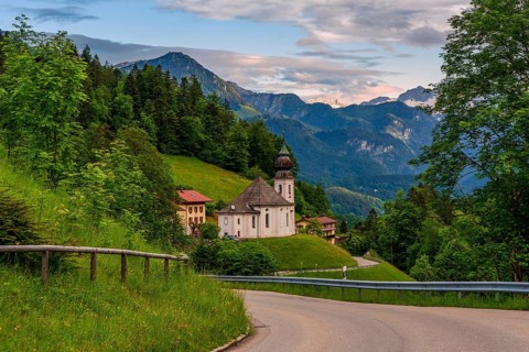View of the pilgrimage church Maria Gern in Bavaria, Germany, Europe