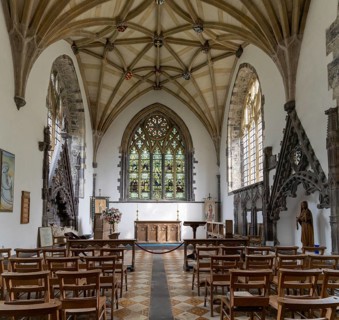 St Davids, United Kingdom, 28 August, 2022: view of one of the historic Lady Chapel inside the St