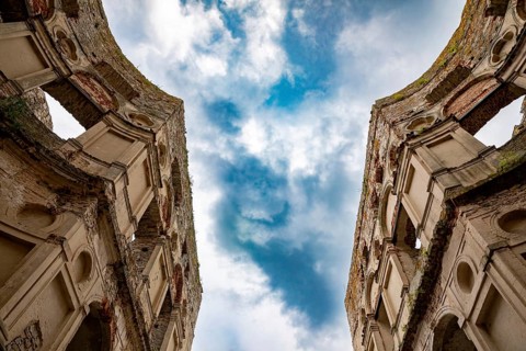 Dramatic and breathtaking ruins framed by an aweinspiring sky truly evoke a profound sense of