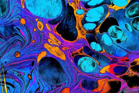 Traditional Ottoman Turkish abstract marbling art patterns as background