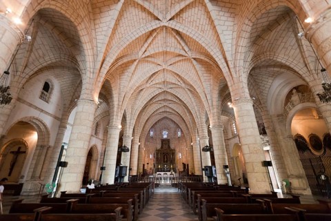 Interior view of the Cathedral of Santa Maria la Menor, Santo Domingo, Dominican Republic, Central