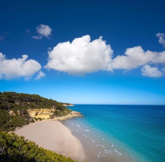 Cala Waikiki beach also Cala Fonda in Tarragona in Marquesa woods of Catalonia Spain