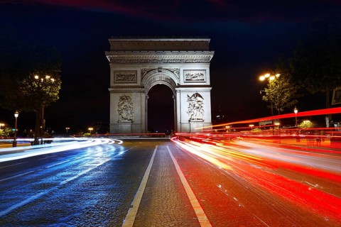 Arc de Triomphe in Paris Arch of Triumph sunset at France