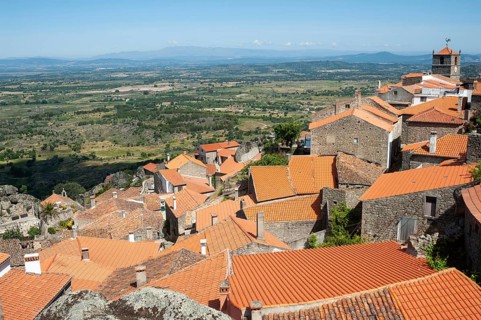 13/06/2018, Monsanto, Portugal, Europe, A view from above of the Portuguese mountain village of