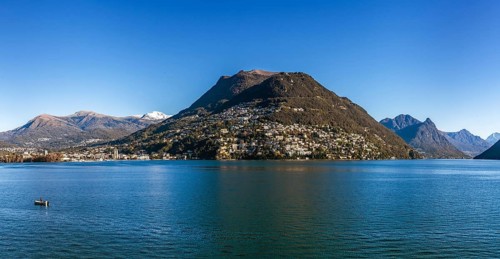 A view of Lake Lugano and the hillside village of Castagnola