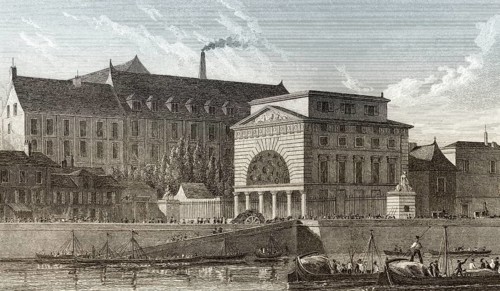 Barriere de Passy, Paris, antique steel engraved print, 1831