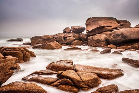 Atlantic coast in Brittany near Ploumanac?h