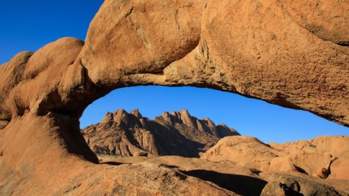 Rock Arch with the Spitzkoppe in the background