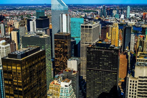 The view from the Rockefeller Center (Top of the Rock). Shooting Location: New York, Manhattan