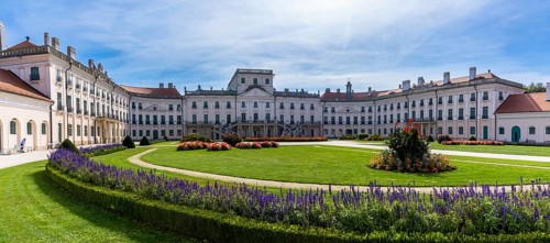 Fertod, Hungary, 7 October, 2022: panorama view of the Esterhazy Palace or Hungarian Versailles in