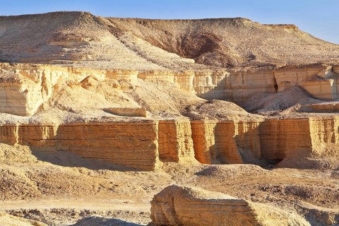 Dead Sea, Israel. Unusual forms of ancient picturesque hills