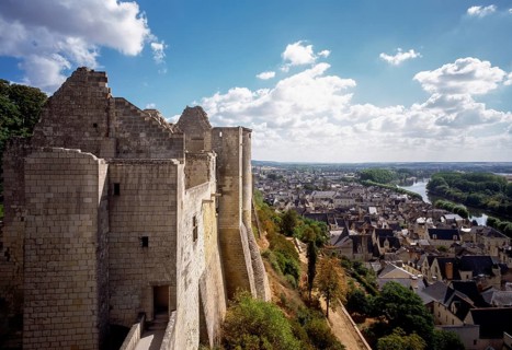 Chinon, castle, view of the town from the castle