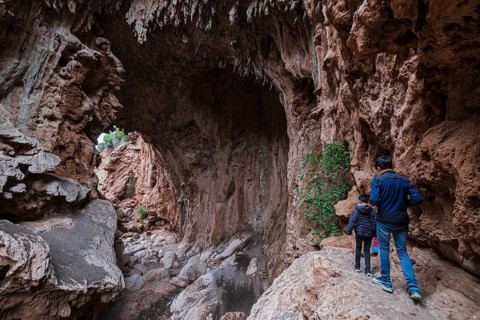 Imi N'Ifri natural bridge, Demnate, Atlas mountain range, morocco