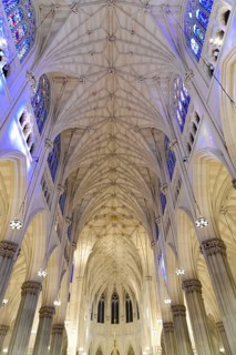 Saint Patrick's Old Cathedral or Old St. Patrick's, Lower Manhattan, High, Gothic vaulted ceiling