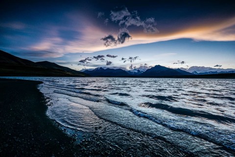 Sunset on Lake Roca, El Calafate, Los Glaciares National Park, Patagonia, Argentinian republic