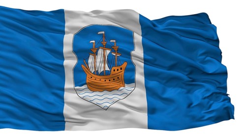 Polotsk City Flag, Country Belarus, Isolated On White Background