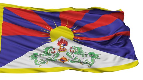 Tibet Flag, Isolated On White Background