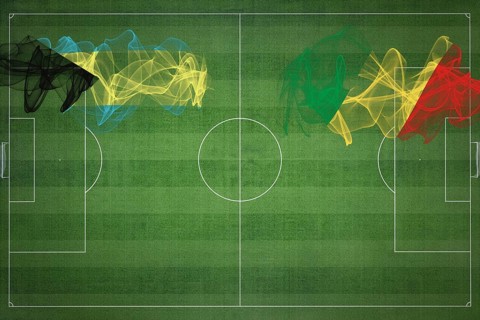 Bahamas vs Congo Soccer Match, national colors, national flags, soccer field, football game,