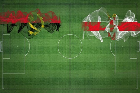 Angola vs Northern Ireland Soccer Match, national colors, national flags, soccer field, football