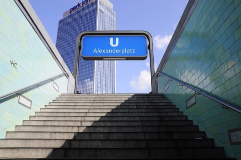 Berlin U-Bahn subway sign Alexanderplatz, Berlin, Germany, Europe