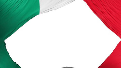 Divided Mexico flag, white background, 3d rendering