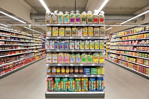 October 2023, shelf with cerials, scene in a grocery store, Schnaittach, Bavaria, Germany, Europe