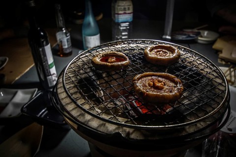 Charcoal-grilled of the image in charcoal stove. Shooting Location: Yokohama-city kanagawa
