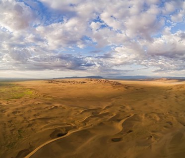 Gobi desert sand dunes. Mongolia, Asia