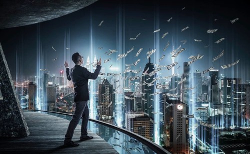 Businessman have a good skill to earn money, success and fortune concept