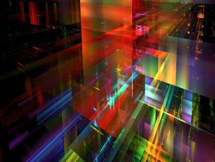 Colourful vittual reality, science fiction or future technology background. Fractal - computer