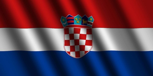 The Croatian flag flying in the wind