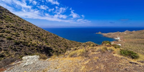 Panoramic View from Vela Blanca Volcanic Dome, Cabo de Gata-Níjar Natural Park, UNESCO Biosphere