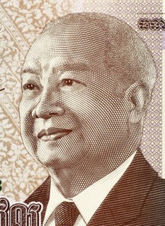 Norodom Sihanouk (1922-2012) on 1000 Riels 2013 Banknote from Cambodia. King of Cambodia during