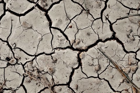 An Abstract background Texture Of Dry Cracked Earth In A Drought