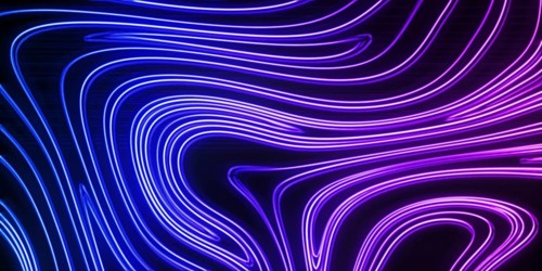 Neon Glow blue and purple lines on a dark background, Cyberpunk background