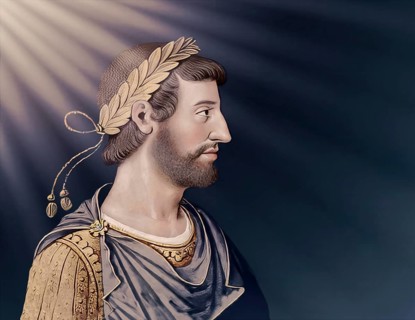 Hadrian or Publius Aelius Hadrianus Augustus, 76 - 138, Roman emperor, digitally edited