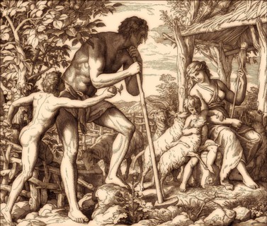 Adam, Eve, and Family, by Julius Schnorr von Carolsfeld, 1860