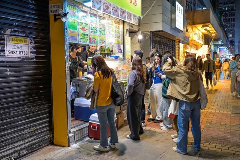 Snack bar, sausage stand, Kowloon, Hong Kong, People's Republic of China, Asia