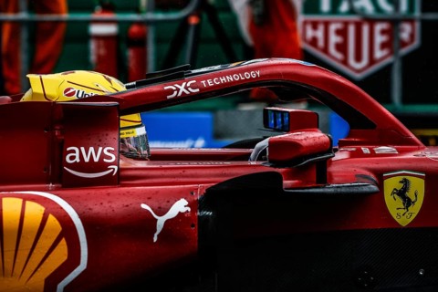 Lewis Hamilton of Great Britain drives the Scuderia Ferrari HP SF-25 before the start of the