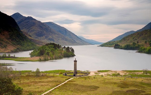 Glenfinnan Monument on Loch Shiel, Scotland, United Kingdom Scotland